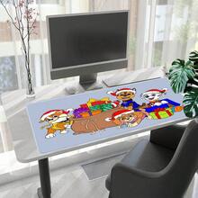 1pc Large  Mouse Pad With Festive Cartoon Pups Design - Non- Rubber Base, Washable Desk Mat For Office, Gaming, Home Decor - Holiday & Playful Characters Computer Accessory, Large Mouse Pads For Desk, School Desk Accessory, Fun Design, Functional Artwork