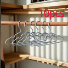 10pcs Plastic Hangers, Non-Slip Plastic Clothes Hangers, Plastic Wardrobe Hangers, Interconnectable Plastic Hangers For Closet, Multi-Functional Plastic Clothes Hangers, Durable Plastic Hangers - Multicolor - View 11