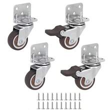 4pcs L-Shaped Universal TPR Heavy Duty Caster Wheels - Smooth Rolling, Quiet Operation, Enhance Mobility Of Furniture, Beds, Luggage, Cabinets And Tables - Load Capacity 20kg/35kg, Wheel Size 1.25"/1.5"/2", Smooth Rolling L-Shaped Casters - Brown - View 13