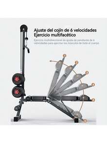 Banco Para Ejercicio Multifuncional Plegable Gym Casa - Negro - Ver 4