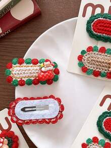 Weihnachts-Wollstrick Haarclips, süße Cartoon Mädchen Haarclips, Weihnachtsbaum, Elch, Lebkuchenmann, Weihnachtsstrumpf, Schneemann, Haus und andere Weihnachtselemente, Weihnachtsförderung, Weihnachtskopfschmuck, Weihnachtsgeschenke, Weihnachtsdeko für Zuhause, Weihnachtsparty Dekoration, Weihnachtsdekoration 2025