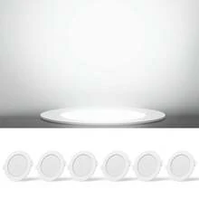 Aigostar Foco empotrable led techo,Iluminacion 9W equivalente 72W, Downlight Led Techo Redondo, 6500K Luz blanca fria, Ojos de buey de led, Ф118-128mm, 6 pack - Redondo-9w-6500k - Ver 8