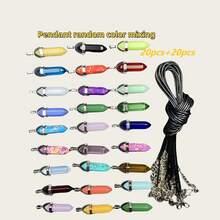 10/40/Pcs Multi-Color Pendant Set - Black Necklace Chain - Jewelry Gift Set (20 Pendants + 20 Chains) - Suitable For Women And Girls - Perfect For DIY Jewelry Making And Fashion Accessories - Ideal Gift For Birthday And Holidays