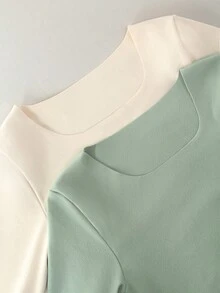 2 Sets, Women's Solid Color Thermal Underwear Plus Plus Plus Fat Thin Autumn Clothes And Autumn Pants Set, Warm And Close Fitting Underwear Plus Plus High Elasticity German Velvet Fat Warm Sleepwear Set