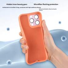 1pc Scented Liquid Silicone Phone Case With Camera Hole Protective Film, Compatible With Iphone 17 - Orange - View 5