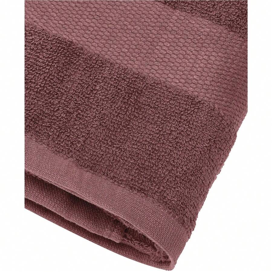 Tiber Bath Towel (Rich Red) - Coffee Brown - View 1