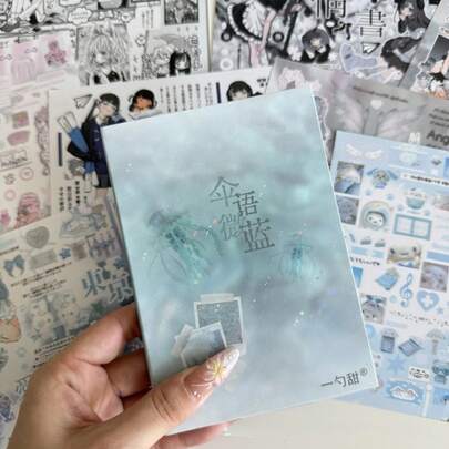 32张韩国模切贴纸书磨砂闪亮多种风格收藏装饰贴纸