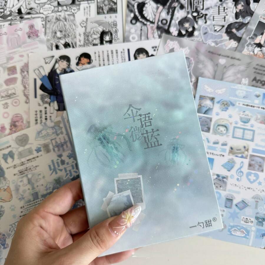 Bộ 32 tờ nhãn dán cắt khuôn Hàn Quốc lấp lánh mờ nhiều kiểu dáng Bộ sưu tập nhãn dán trang trí - Màu sắc - Xem 1