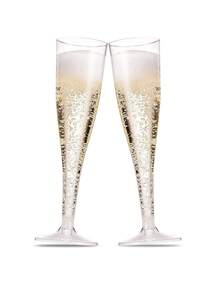 5/10 Pieces Reusable 4.5 Ounces Clear Plastic Champagne, Clear Plastic Champagne Flutes, Shatterproof Plastic Cups For Parties, Weddings And Large Events Back To School, Suitable For Weddings And Outdoor Celebrations, Champagne Flutes Plastic
