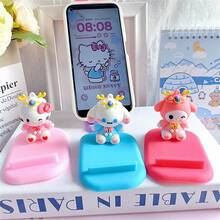 Sanrio [Authorization] Sanrio Kuromi Cinnamon Roll Creative 3D Doll Lazy Phone Stand, Beautiful Melody Hello Kitty Desktop Phone Stand, Exquisite Display Small Gifts, Birthday Gifts, Travel Accessories, Christmas Gifts