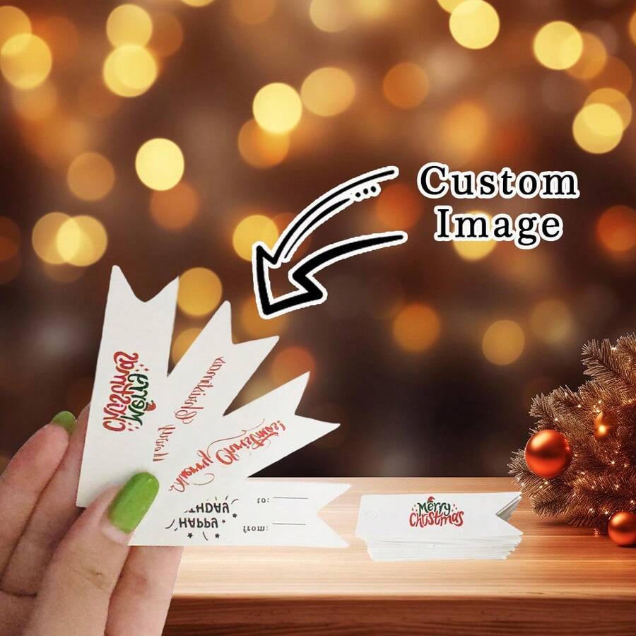 Custom Tags, Christmas Tags, Christmas Swallow-Tailed Tags, Christmas Gift Labels, Candy Tags, Packaging Box Tags, Gift Packaging Box Tags, Christmas, Party, Holiday - Christmas Gift Tags - View 1