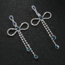 2pcs New Luxury Bow Tassel Chest Decor Pendant, European & American Fashion Nipple Ring, Nipple Piercing-Free Party Intimate Accessory