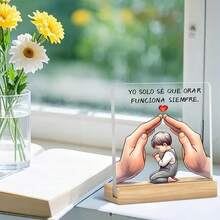 Acrylic Decoration With Inspirational Message " Yo Solo Se Que Funciona Siemre" - Heartwarming Prayer Room Decoration, 2D Flat Printing, For Decorating Your Home, Office, Mother's Day, Valentine's Day, Anniversary, Birthday, Graduation, Thanksgiving