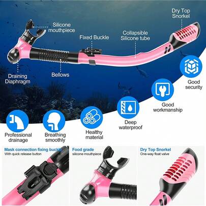 Conjunto de Esnórquel para Adultos, Gafas de Buceo Panorámicas Antiniebla,áscara de Natación de Vidrio Templado para Esnórquel Profesional para Adultos con dos Juegos de Tapones los Oídos a Prueba