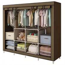 LÈRFM Wardrobe Minimalist Design Portable Fabric Wardrobe Storage - Maroon - View 5