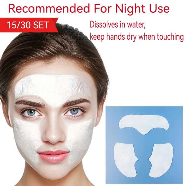 30pcs/Set New Skin Care Collagen Nano Filler Patches, Instantly Dissolve On Wet Face, 3-In-1 Facial Skin Hydrating & Moisturizing Mask, Convenient For Men & Women