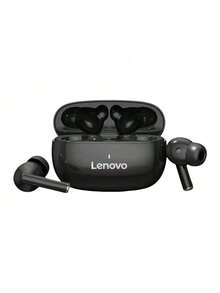 Lenovo TA210 Semi-In-Ear Headphones Are Comfortable To Wear, Lightweight And Sporty, With Adaptive Active Noise Cancellation, Dolby Atmos, Sweat-Proof And Durable, And Quick Pairing. Black