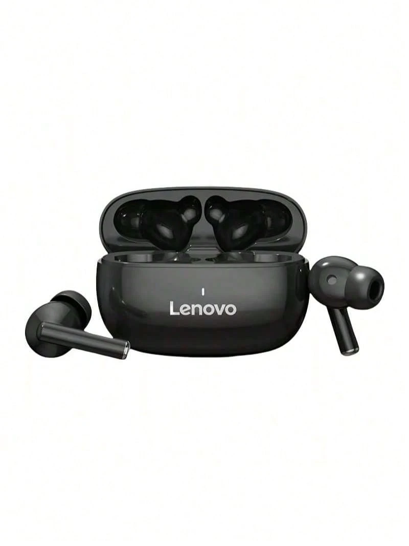 Lenovo TA210 Semi-In-Ear Headphones Are Comfortable To Wear, Lightweight And Sporty, With Adaptive Active Noise Cancellation, Dolby Atmos, Sweat-Proof And Durable, And Quick Pairing. Black