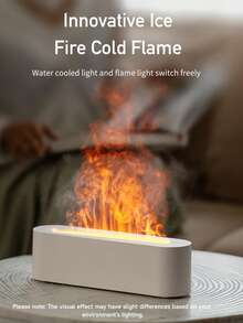 ViSSKO 1 pieza Difusor de aromaterapia con aceites esenciales alimentado por USB con llama de 7 colores, 3 modos de temporización, chip inteligente para apagado automático y adecuado para humidificación interior