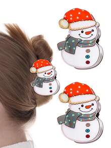 4 piezas/2 piezas/1 pieza Clip de pelo con diseño de muñeco de nieve navideño, accesorio de pelo dulce, clip de pelo con forma de muñeco de nieve de invierno, antideslizante, clip de pelo navideño, clip de pelo de fijación fuerte, accesorio de pelo navideño. Accesorios de pelo lindos como regalos de Navidad. Pinzas de pelo de gran tamaño, accesorios de pelo navideños, pinzas de pelo con diseño de muñeco de nieve navideño, adecuadas para diferentes tipos de cabello