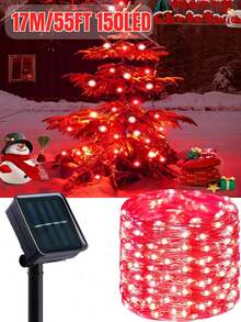 50/100/150/200/300 LED Solarne Dekoracyjne Lampki LED - 8 Trybów, IP65 Zewnętrzny Wodoodporny Sznur Świątecznych Lampek, Solarny Sznur Lampek LED z Miedzianym Drutem, Zewnętrzny Ogród, Dziedziniec, Choinka, Wesele, Kemping, Boże Narodzenie, Halloween, Zewnętrzny Sznur Lampek Solarnych (Ciepła Biel, Wielokolorowe, Białe, Czerwone, Różowe, Niebieskie)