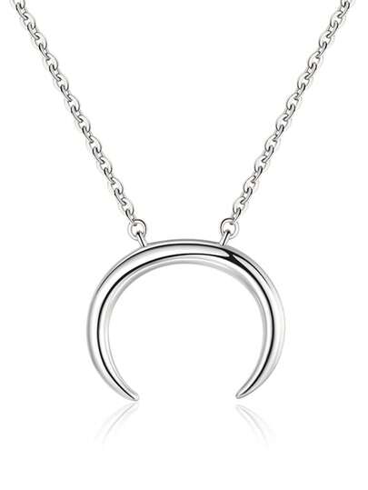 Kaletine قلادة قمر من الفضة الإسترليني عيار 925 قلادة طويلة للنساء والفتيات مجوهرات قطعة واحدة