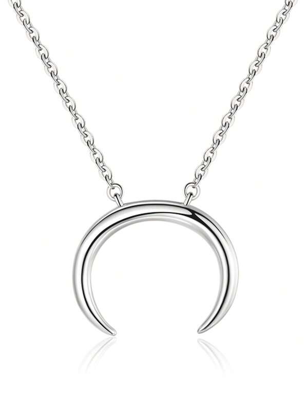 Kaletine قلادة قمر من الفضة الإسترليني عيار 925 قلادة طويلة للنساء والفتيات مجوهرات قطعة واحدة