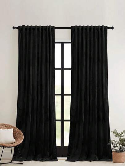 1 st sammetsmörkläggningsgardin, mörkläggningsgardin för sovrum och vardagsrum, fransk lyxig retro amerikansk europeisk stil sammetsgardin