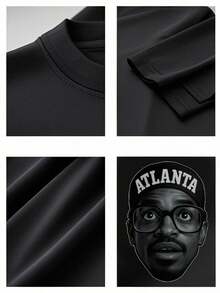 Men's Atlanta  Inspired  Hat: 220g Heavyweight, 100% Cotton For Urban Style - màu đen - Xem 3