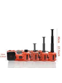 Kit de gato eléctrico de 5 toneladas y 12 V,para auto (rango de elevación: 15-45 cm) con gato hidráulico eléctrico, inflador para auto, SUV, sedán, MPV, para cambio de llantas, reparación en garaje, juego de emergencia - Rojo - Ver 7