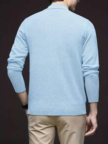 GRDR Autumn/Winter New High Neck Pullover Sweater, Casual Thin Knit Top For Daily Wear - Baby Blue - View 6