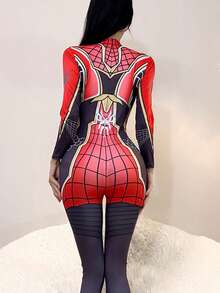Mono de superheroína para mujer, adecuado para transmisión en vivo, escenario, fiesta, película, Día de San Valentín, Navidad - Multicolor - Ver 3