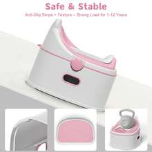 3-In-1 Toddler Potty Training Toilet Seat, Adjustable, Foldable Potty Chair Adapter With Ergonomic Design And Space-Saving Structure For Kids, Boys And Girls - Hồng - Xem 6