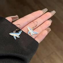 Cartoon Earrings  Cool Quirky Personality Whale Fashion Versatile Ear Hooks For Women - Cute Women's Accessories - 1 Cặp - Xem 3