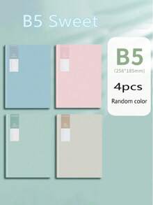 4 quyển sổ A5/B5, 36 tờ/sổ, sổ nhật ký dễ thương, sổ tay học sinh và giáo viên, màu sắc ngẫu nhiên - Nhiều màu - Xem 12