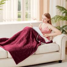 Heated Blanket Electric Soft Flannel Sherpa Heater 5 Heat Settings And 10 Hours Auto Shut-Off Heating Blanket Over-Heat Protection Machine Washable