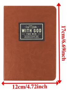 1本《One Minute With God For Men》男士靈修書，365篇內容，便攜式學習計畫，適合作為男友/父親的生日禮物、父親節禮物、學校用品 - 棕色 - 查看 6