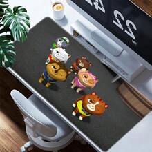 1pc  Cartoon Characters Mouse Pad - Non- Rubber Base, Washable Desk Mat For Office & Gaming, Vibrant  Artwork Premium Computer Accessory, Mouse Pads For Desk, Gaming Mousepad