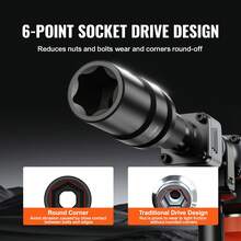 Impact Socket Set, 8 Piece, 6 Point, 1 Inch Drive, Ratcheting Tool Kit, Case - 8 piezas - 查看 4
