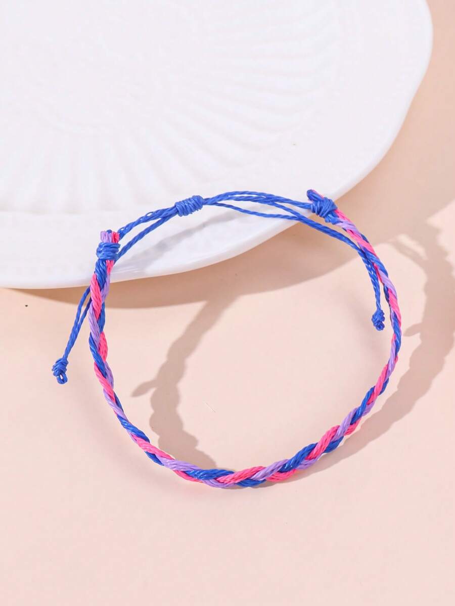 1 pieza Pulsera trenzada colorida minimalista, adecuada para mujeres y parejas, para uso diario