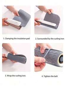 Portable Silicone Heat-Resistant Pad, Straightener, Curling Iron Insulation Pad, Anti Slip And Heat-Resistant Pad, Travel Styling Tool For Travel Dressing Table, Travel Case For Hairdressing Tools - Heat-Resistant Pad, Straightener Pad, And Curling Iron Sleeve