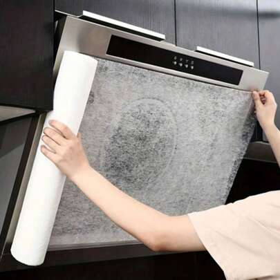 12pcs White Household Exhaust Fan Filters & Absorbers, Oven Covers, Kitchen Grease Stickers (45 X 43 Cm/Pc), White, Also Available In 500 Cm/Roll Extension And 1000 Cm/Roll Extra Long Version, Suitable For All Sizes Of Exhaust Fans