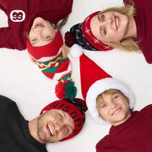 Paquete de 2 gorros de punto con luz LED para Navidad, gorro de punto (batería incluida con 3 modos intermitentes) - 1 - Ver 4