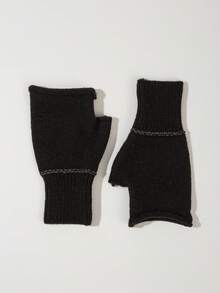 2 Paar einfarbige Acryl Fingerlose Handschuhe, geeignet für Alltag, Zuhause, Schule, Winteraußenaktivitäten, warme Handschuhe mit offenen Fingern, Halbe Finger Schreibhandschuhe für Studenten, modische Stulpenhandschuhe für Büro Tippen bei Damen