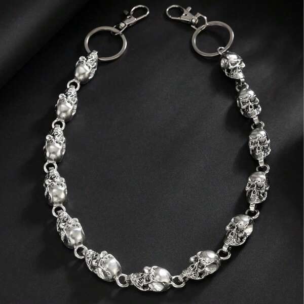 1pc Gothic Retro Exaggerated Skeleton Patchwork Body Chain Pants, Hip Hop Fashion, Festival Party, Casual Daily, Street Snap, Night Party, Men/Couple Birthday Party, Versatile Charm Pants Chain Gift