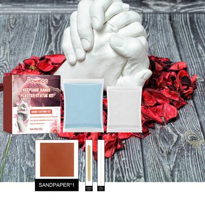 Hand Casting Kit 3d Handmade Clone Powder Keepsakes Diy Handprint Sculptures Crafts For Couples, Adult Wedding Anniversary Gift, Friends, Babies, Family