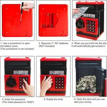 Piggy Bank Cash Coin Can ATM Bank Electronic Coin Money Bank For Kids Age 3-12, Money Savings Box Mini ATM Coin Bank Toys Gifts For 3 4 5 6 7 8 9 10 11 12 Year Old Boys Girls - Red - View 6