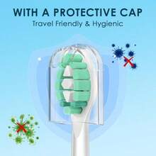 Cabezales de cepillo de repuesto compatibles con el cepillo de dientes eléctrico Sonicare con sistema de clic, cerdas medianas/suaves para una eliminación óptima de la placa, paquete de 6 unidades - Paquete de 6 blancos - Ver 6