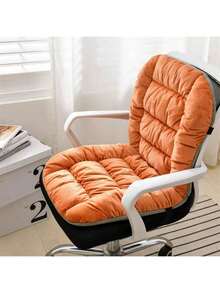 柔软针织羊毛椅垫：舒适温暖，适合办公室、家庭和客厅使用 - 可机洗，提供背部支撑，由涤纶制成