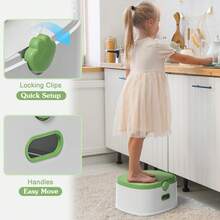 3-In-1 Toddler Potty Training Toilet Seat, Adjustable, Foldable Potty Chair Adapter With Ergonomic Design And Space-Saving Structure For Kids, Boys And Girls - Green - View 7